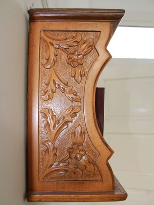 Wooden carved vintage shelf used