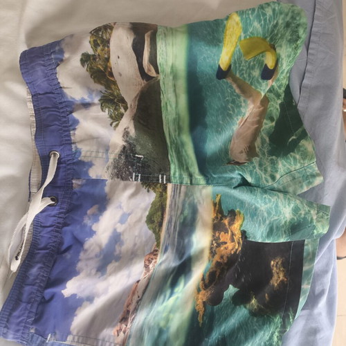 Bluepoint boys' swimwear size 10 like new, colorful design