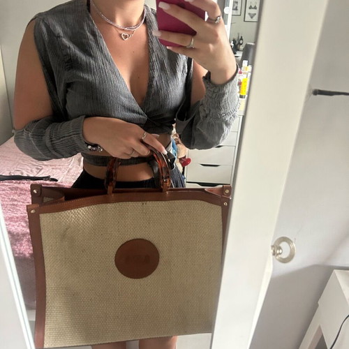 Straw bag holy bag new, beige hand-held