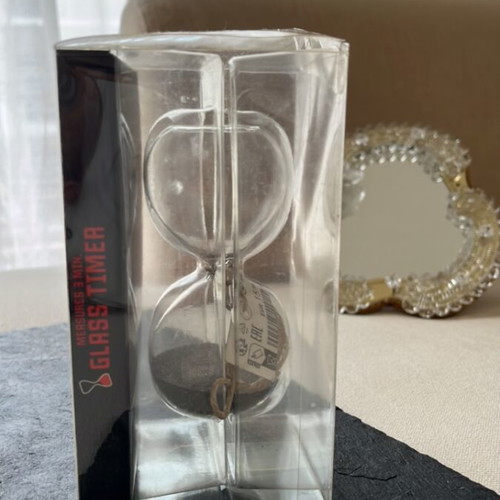Glass timer 3 minutes new, gift idea for players and chefs