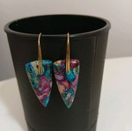 Zen natural earrings colorful dangling like new