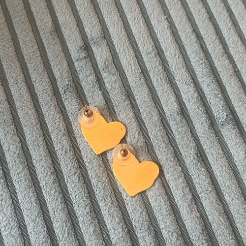 Vintage heart-shaped earrings like new, colorful and gold