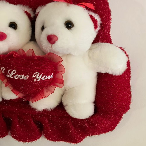 Valentine's plush bears large size, like new