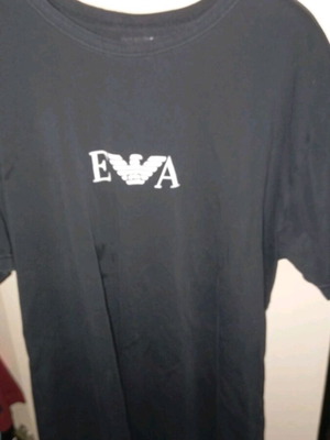 Emporio Armani men's black T shirts size medium like new, 2 pieces
