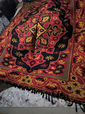 Persian style rug like new, red and black with traditional patterns 240x270 cm
