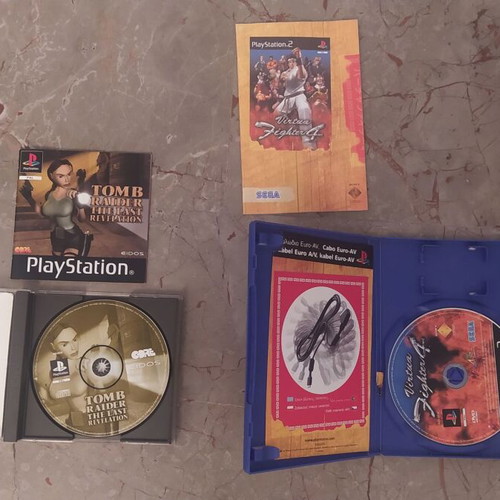 PlayStation games Tomb Raider PS1 and Virtua Fighter 4 PS2 new
