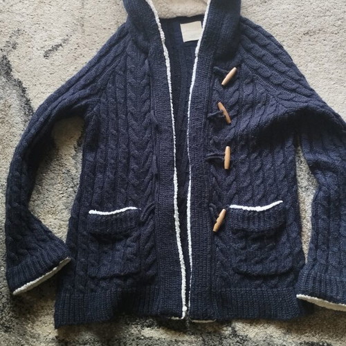 Zara cardigan with hood used, size M, blue