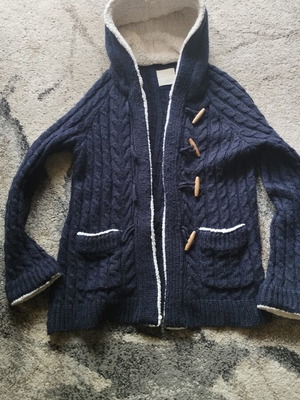 Zara cardigan with hood used, size M, blue