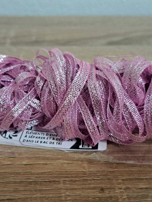 Silver/Pink 3mm Ribbon like new for party, home, wedding decoration