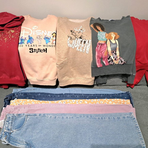 Girls' set of 5 sweatshirts and 5 pants used, size 9-11 years