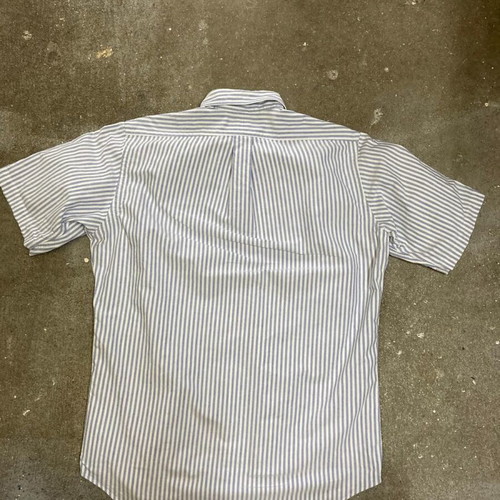 Ralph Lauren Oxford shirt M, light blue white pinstripe, turquoise pony