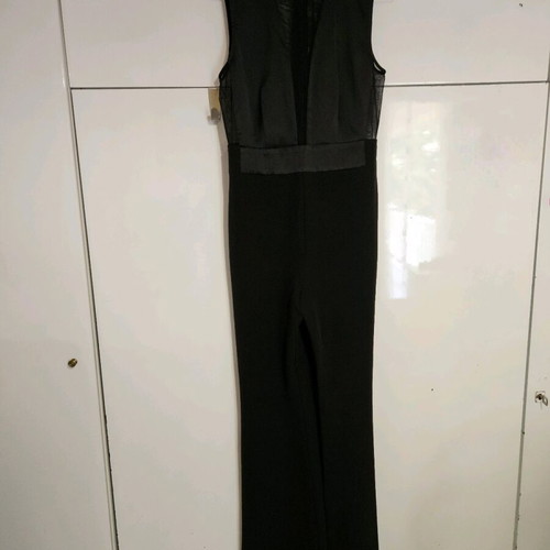 Mind Matter one-piece jumpsuit size L like new, black with mesh detail