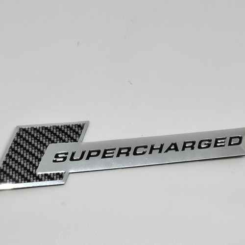 Supercharged Aluminum 3D Car Emblem like new, carbon look