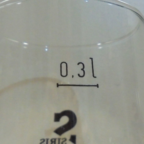 Siris Voreia beer set of two used promotional stemmed glasses 0.3lt