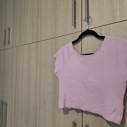 Only lilac ribbed wrap front cropped top size XL like new