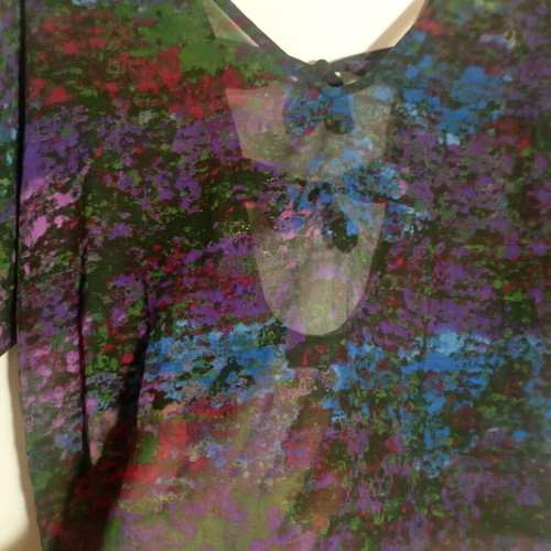 Vintage sheer top with bows, like new, multicolor, M-L