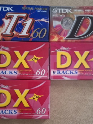 TDK and RACKS audio cassettes, pack of 5, sealed