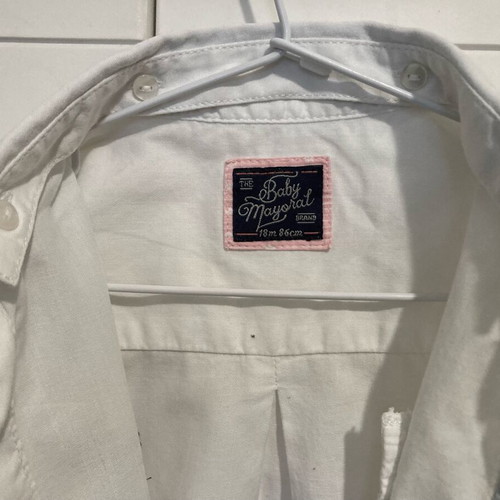 Mayoral white shirt for 18 months boy like new, long sleeve