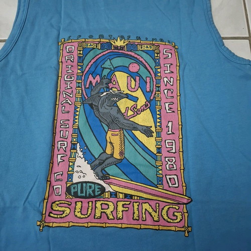 Maui sleeveless t-shirt 10 years like new, blue with print