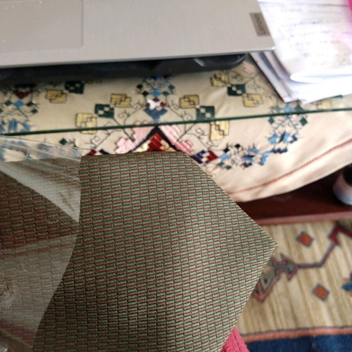 Silk tie new in olive and brown colors