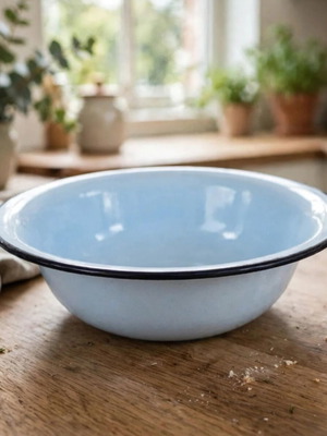 Vintage USSR Enamel Basin 44cm 1980s NOS Baby Blue