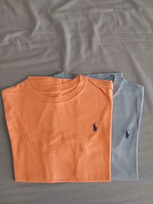 Polo Ralph Lauren T-shirts, pack of 2, size 6, blue and orange
