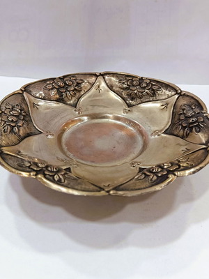 Vintage Επάργυρη Φοντανιέρα Art Nouveau Σαν Καινούργια Με Ανάγλυφα Τριαντάφυλλα