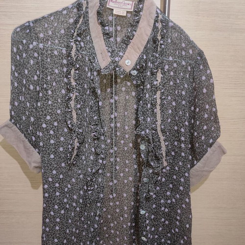 Vintage Marlboro Classics Sheer Floral Shirt size 44 like new