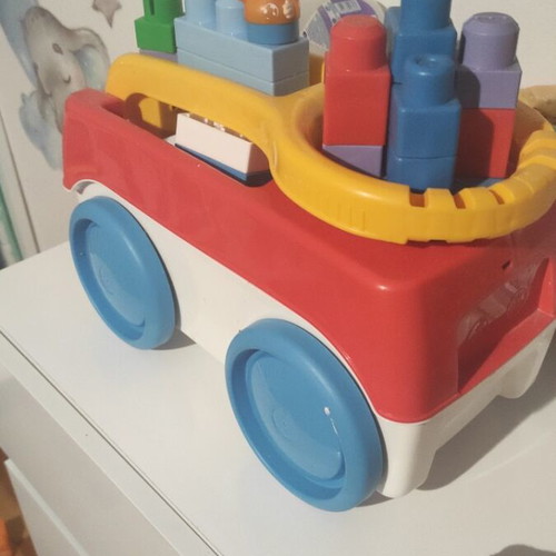 Fisher Price toy truck with blocks used, for 12 months