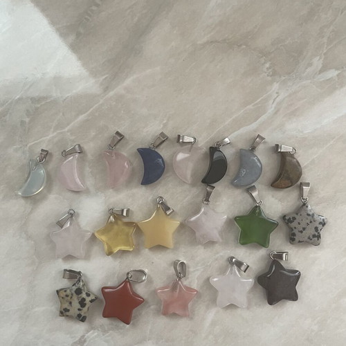 Star and crescent moon pendants for necklace like new