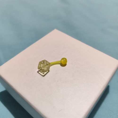 Navel/ear piercing new, yellow acrylic