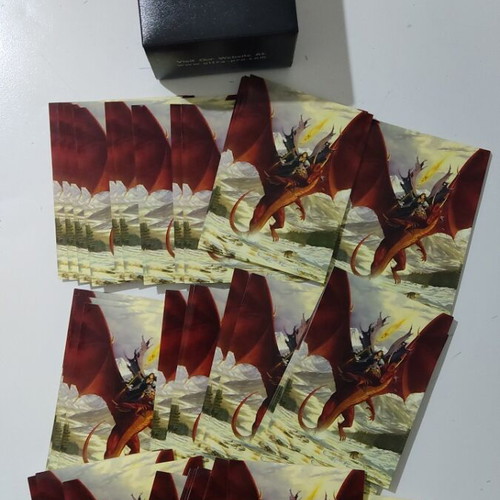 Deck box and 50 sleeves for Yu-Gi-Oh! cards like new with dragon design