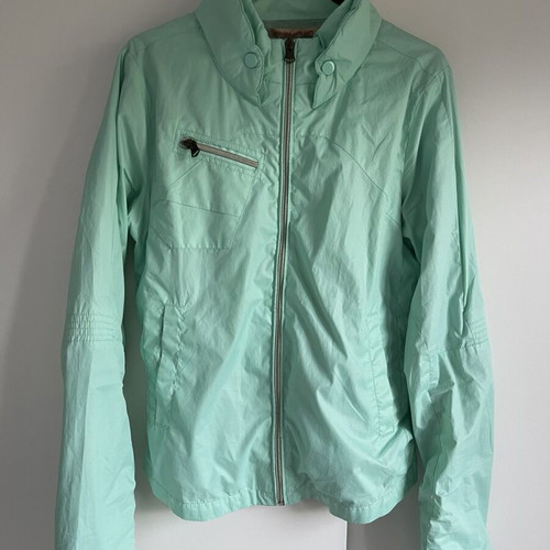 Staff jacket used, thin, turquoise, size S