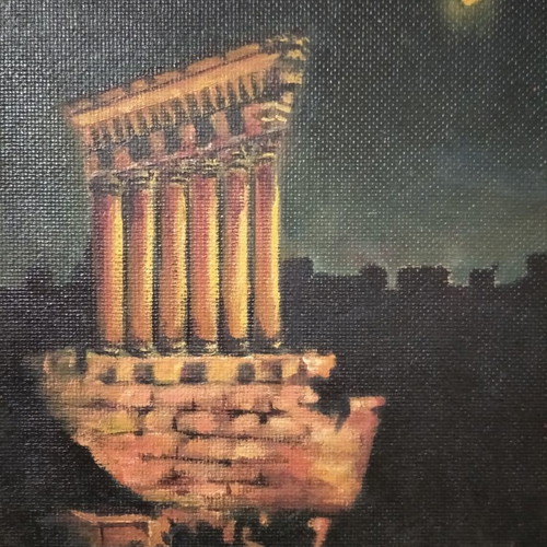 Oil painting used, height 28 cm, width 21 cm, with frame