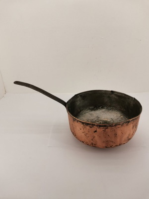 Antique saucepan used with handle and patch from 1890