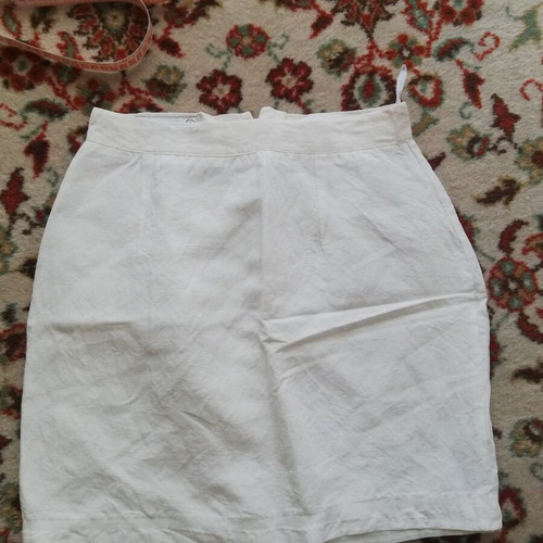 Anel linen mini skirt used, white, size S
