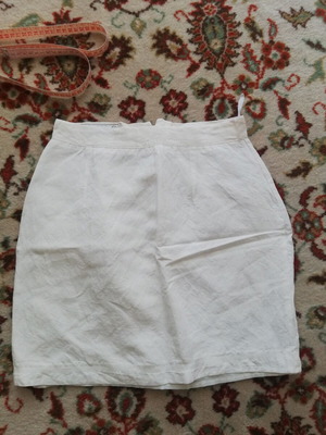 Anel linen mini skirt used, white, size S