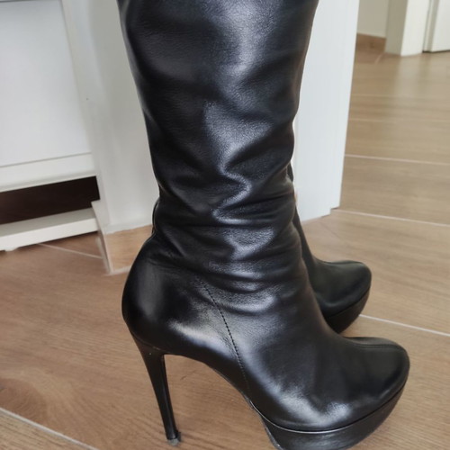 Over the knee boots handmade used, Jimmy Shoes, black
