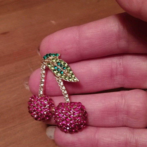 Cherry earrings shiny new