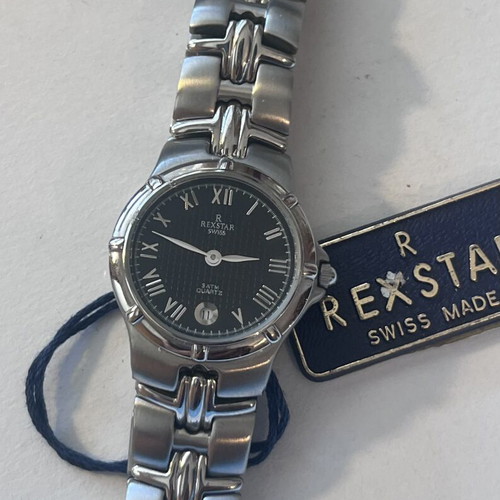 Rexstar Swiss 21mm women's watch new, black