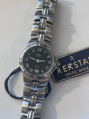 Rexstar Swiss 21mm women's watch new, black