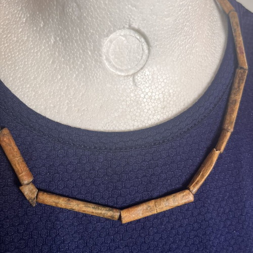Necklace handmade, used, made of compressed paper from Louvre Museum