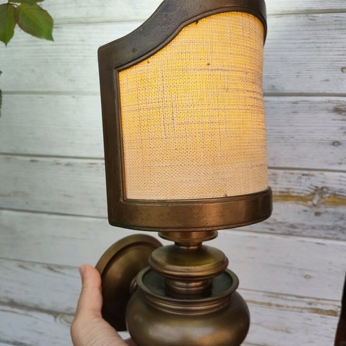 Leo Koek Verlichting lamp used, vintage brass wall light