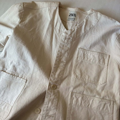 Zara white denim jacket like new, size M