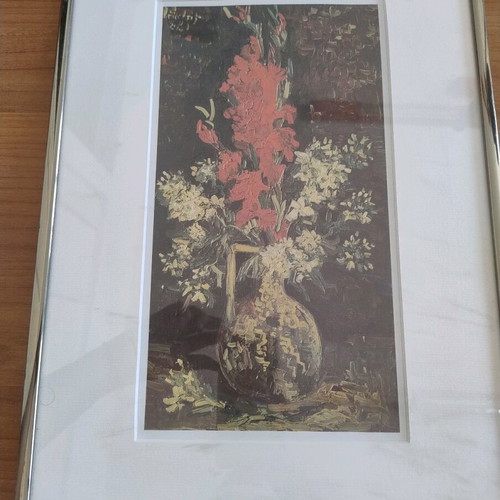 Vincent van Gogh vase painting with gladioli and carnations like new
