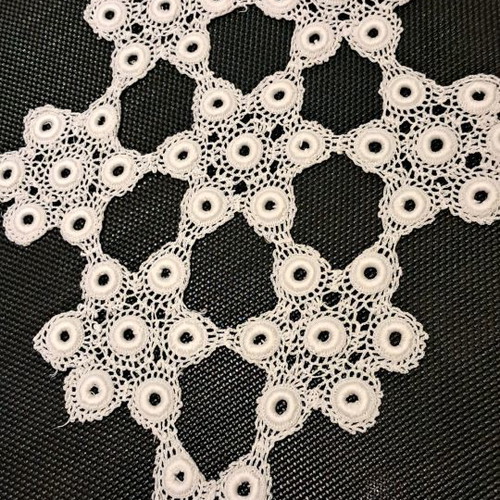 Crochet with tatting used, set of 3 pieces