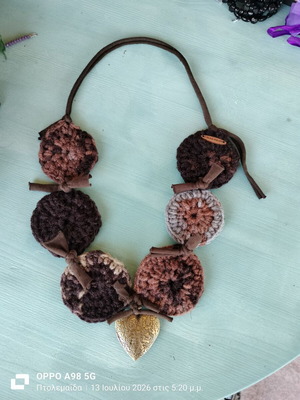 Handmade boho knitted necklace new