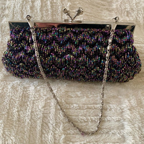 Cadari London vintage beaded evening purse hand made, like new, multicolor