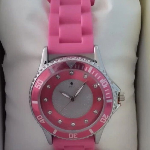 Helena Vera women's watch with Seiko mechanism, red and silver