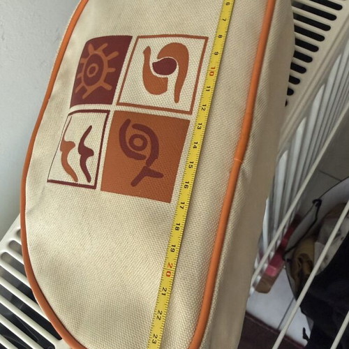 Large zipper travel toiletries pouch H&M like new, beige and orange